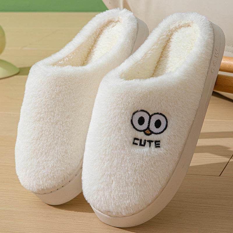 Women’s Cartoon Big-Eye Slippers – Warm & Non-Slip House Shoes for Couples - MODISH X