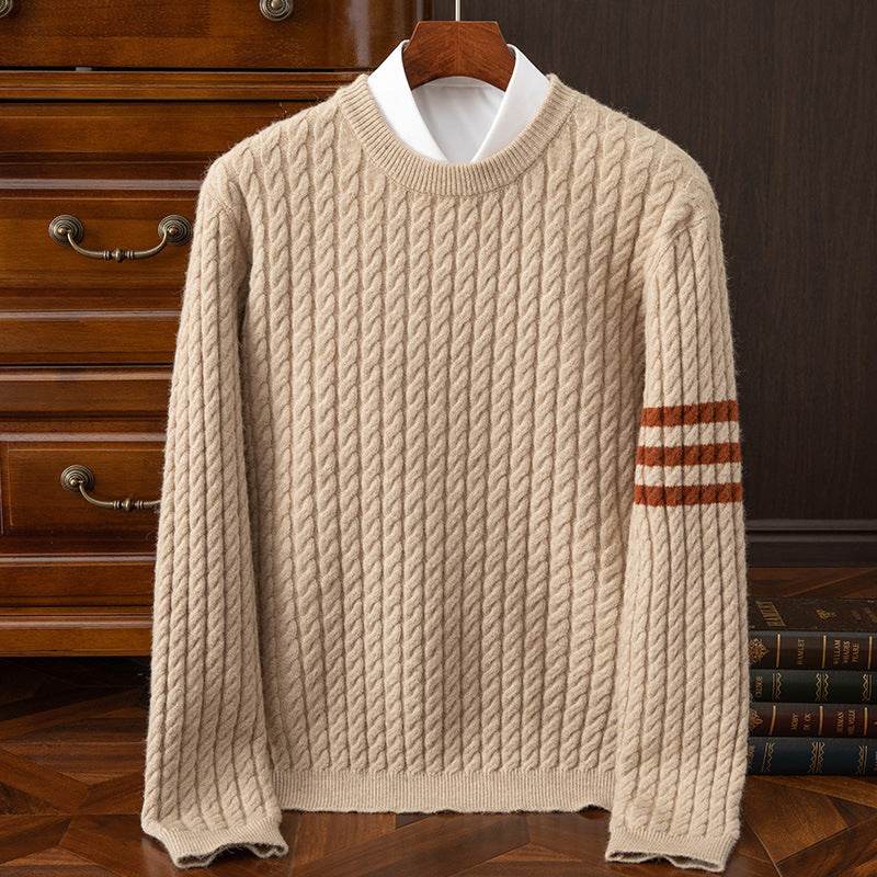 Men's Round Neck Sweater – Loose Thick Cardigan Sweater - MODISH X