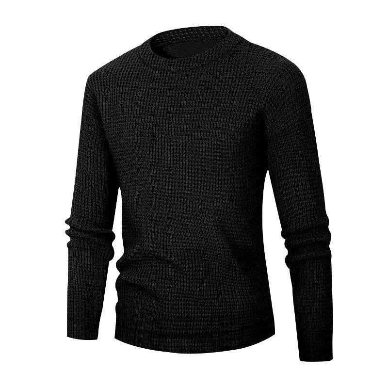 Men’s Waffle Knit Long Sleeve Sweater – Stylish & Comfortable - MODISH X