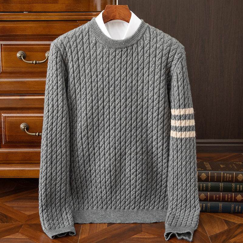 Men's Round Neck Sweater – Loose Thick Cardigan Sweater - MODISH X