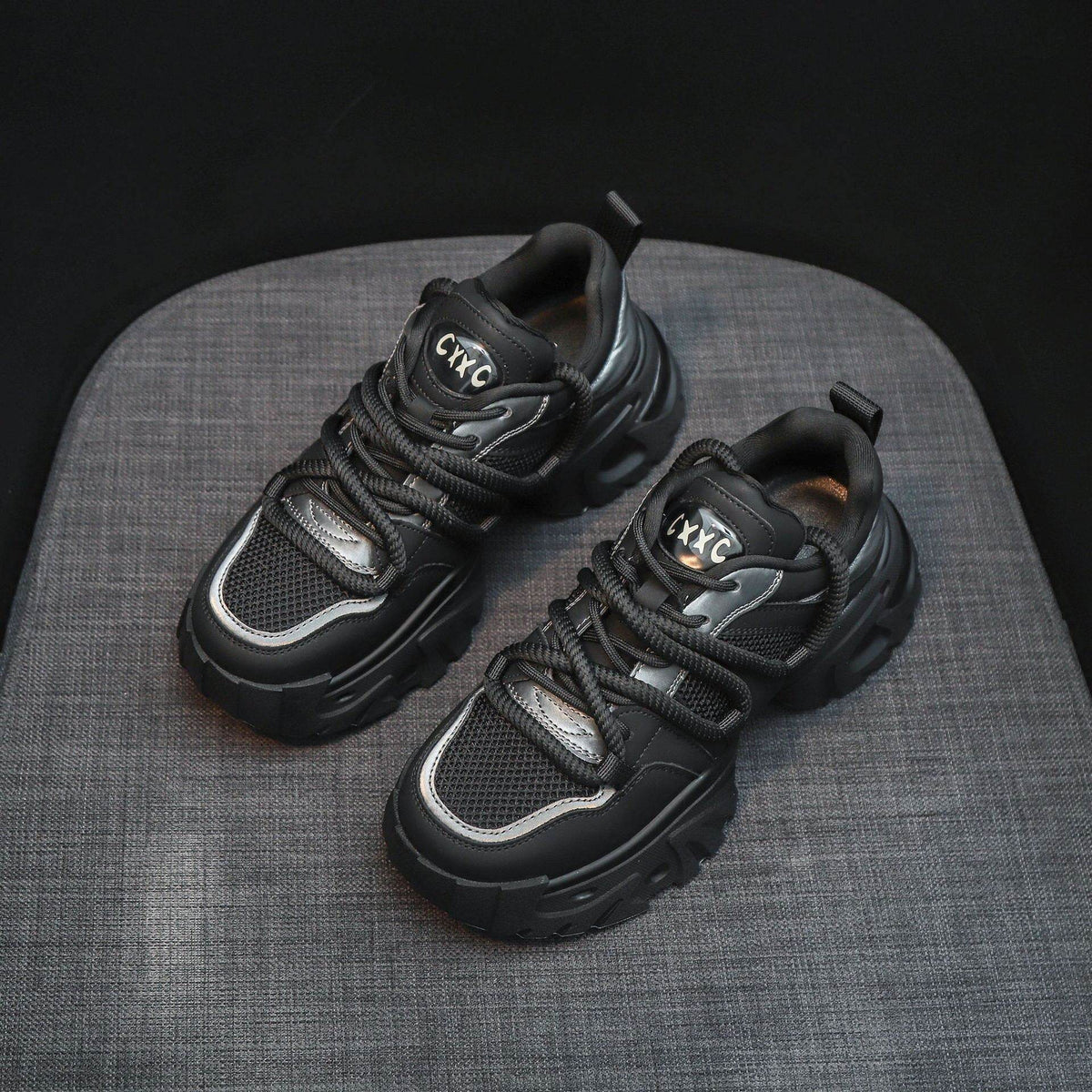 Women's Black Shoes – Modish & Comfortable Hidden Heel Sneakers - MODISH X