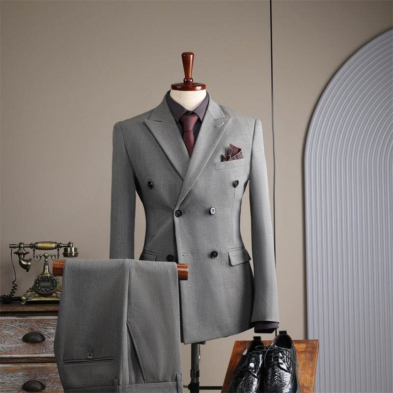 Men’s Double-Breasted Black Suit – Trendsetting & Slim Fit Wedding Suit - MODISH X