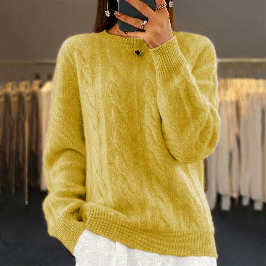 Women’s Cable-Knit Pullover Sweater – Stylish, Retro & Cozy - MODISH X