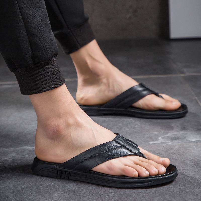 Men's Summer Flip-flops Leather Flip-flops Beach Slippers - MODISH X