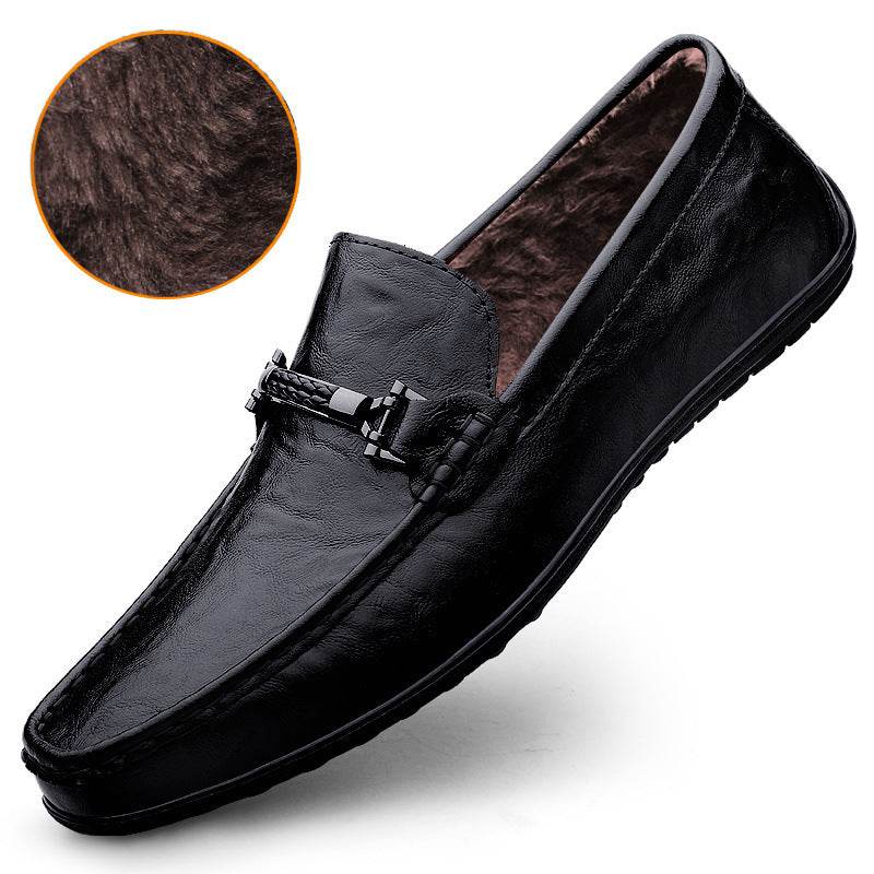 Men's Plus Size Dough Shoes – Leather Loafers with Arch Support - MODISH X