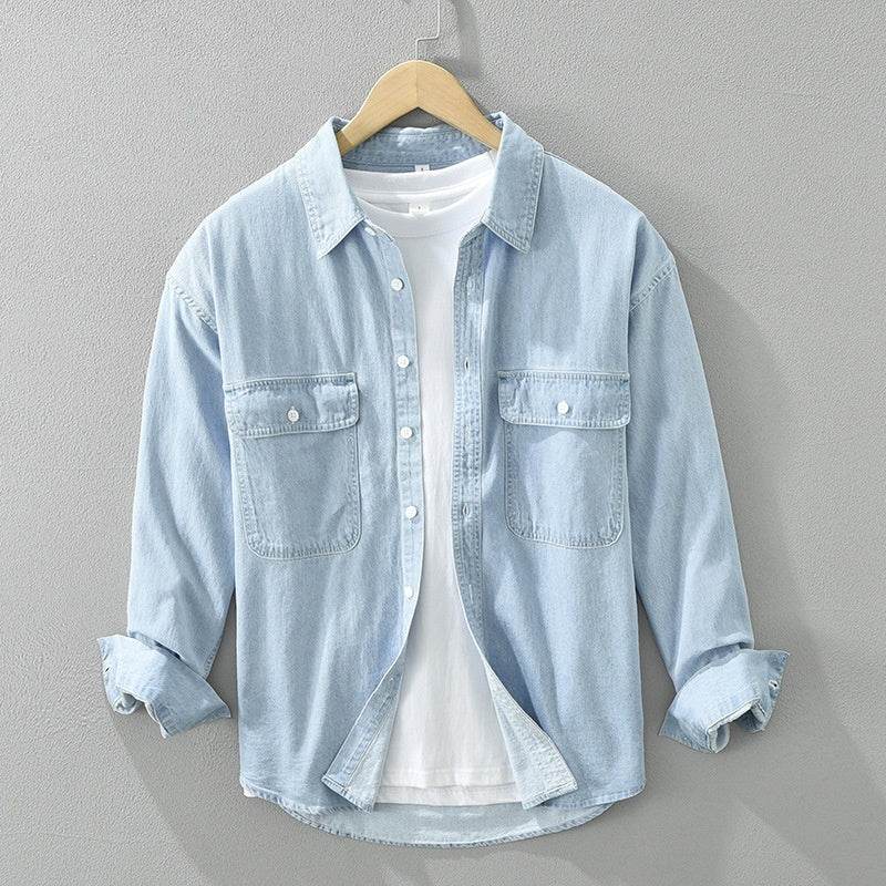 Men’s Denim Long Sleeve Loose Casual Style Shirts - MODISH X