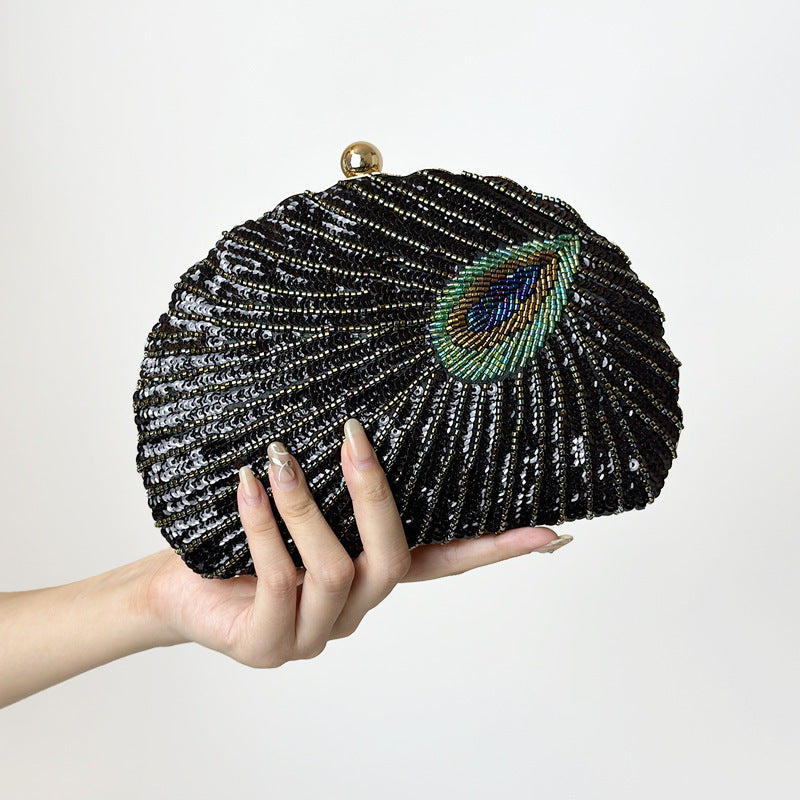 Trendy Pearl Clutch Bag for Weddings – Beaded Crossbody Handbag Design