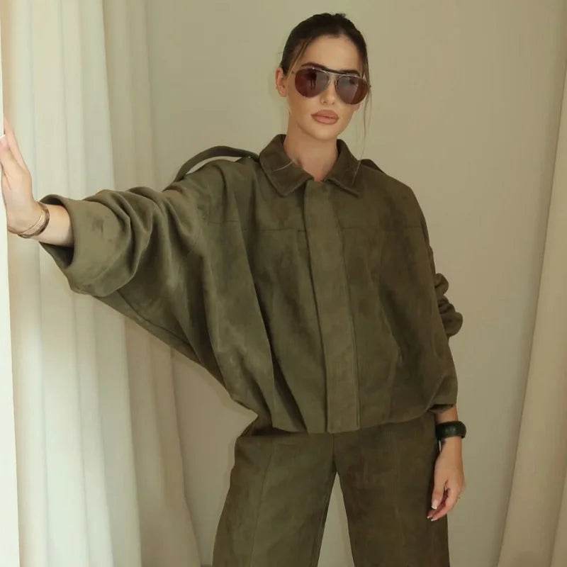 Women’s High Street Cropped Racing Jacket – Suede-Look, Bold & Trendy - MODISH X 