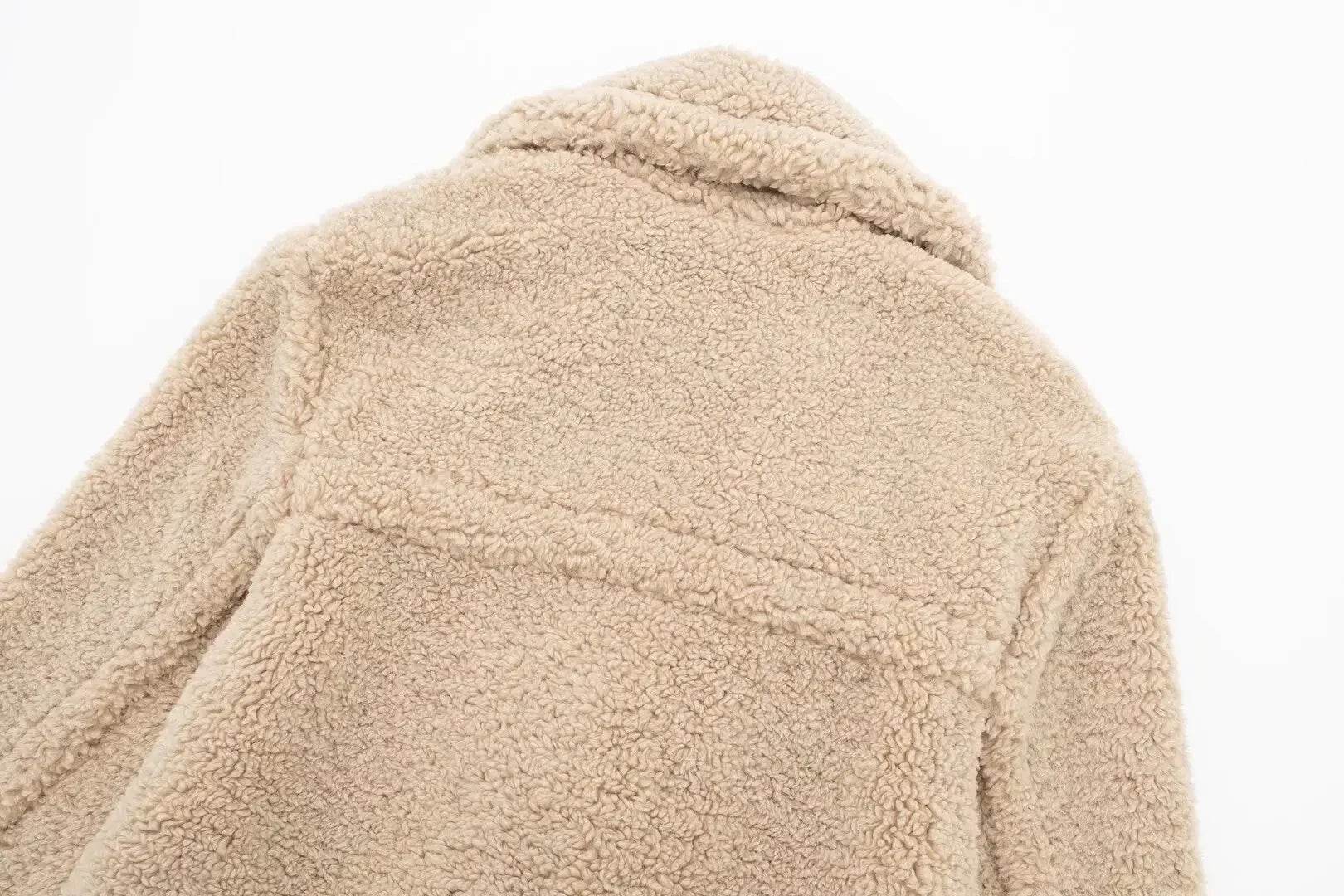 Women’s Double-Breasted Lamb Velvet Coat – Sophisticated & Elegant - MODISH X 