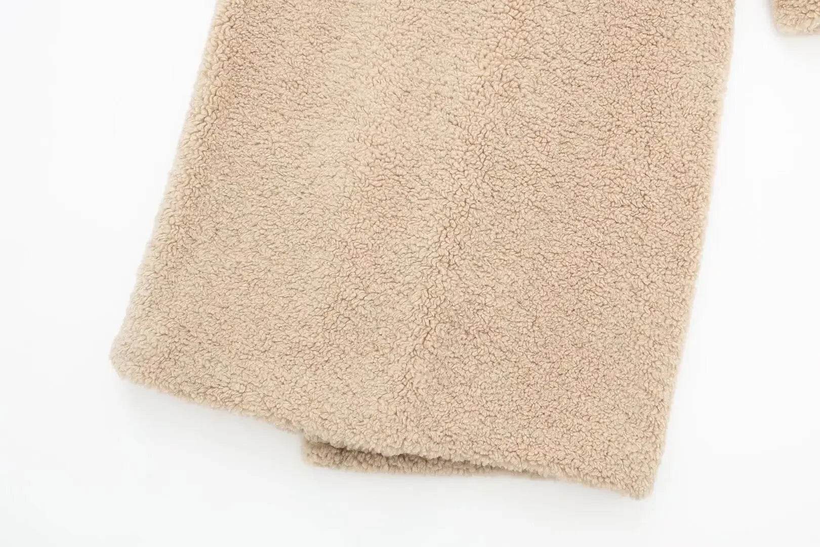 Women’s Double-Breasted Lamb Velvet Coat – Sophisticated & Elegant - MODISH X 