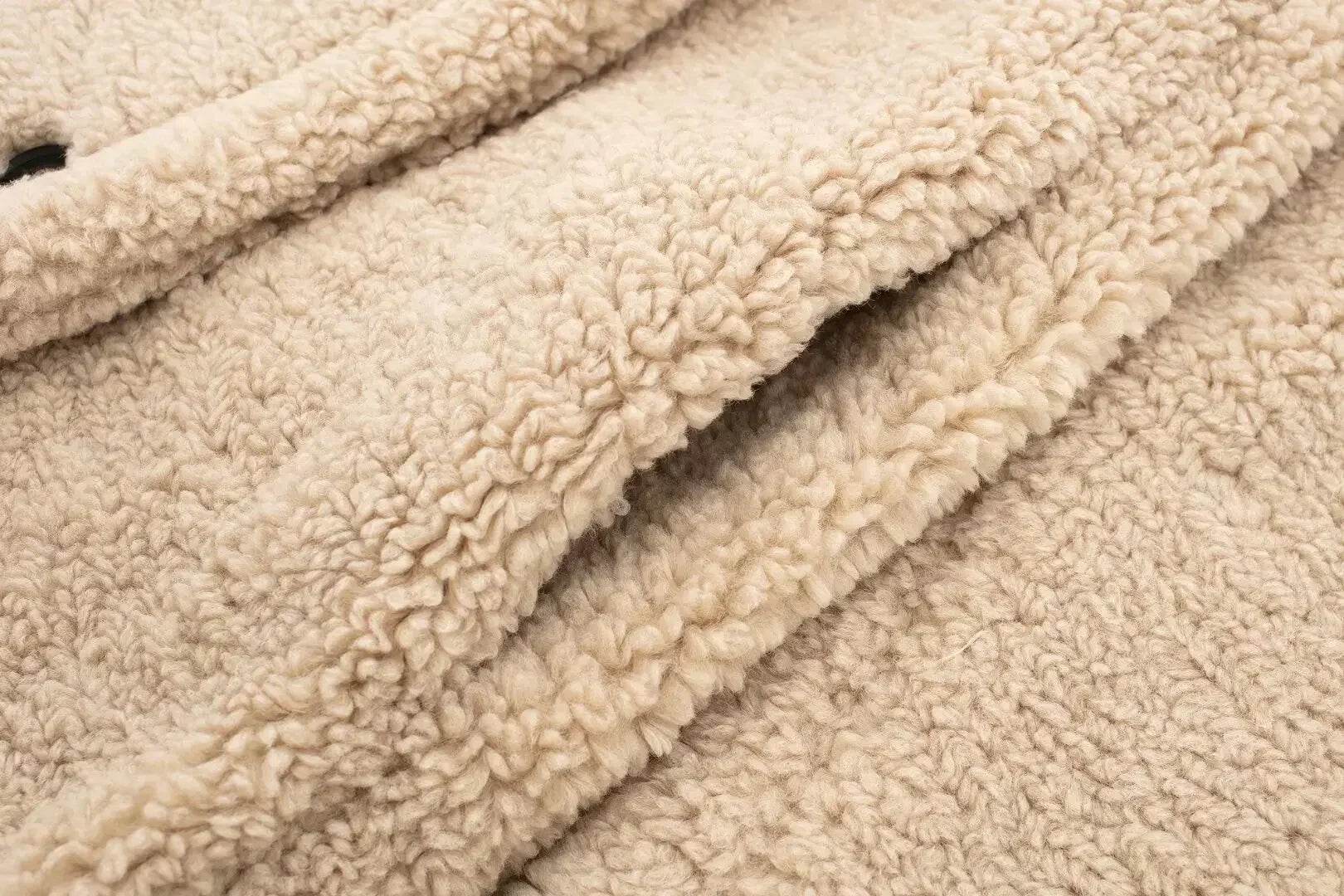 Women’s Double-Breasted Lamb Velvet Coat – Sophisticated & Elegant - MODISH X 