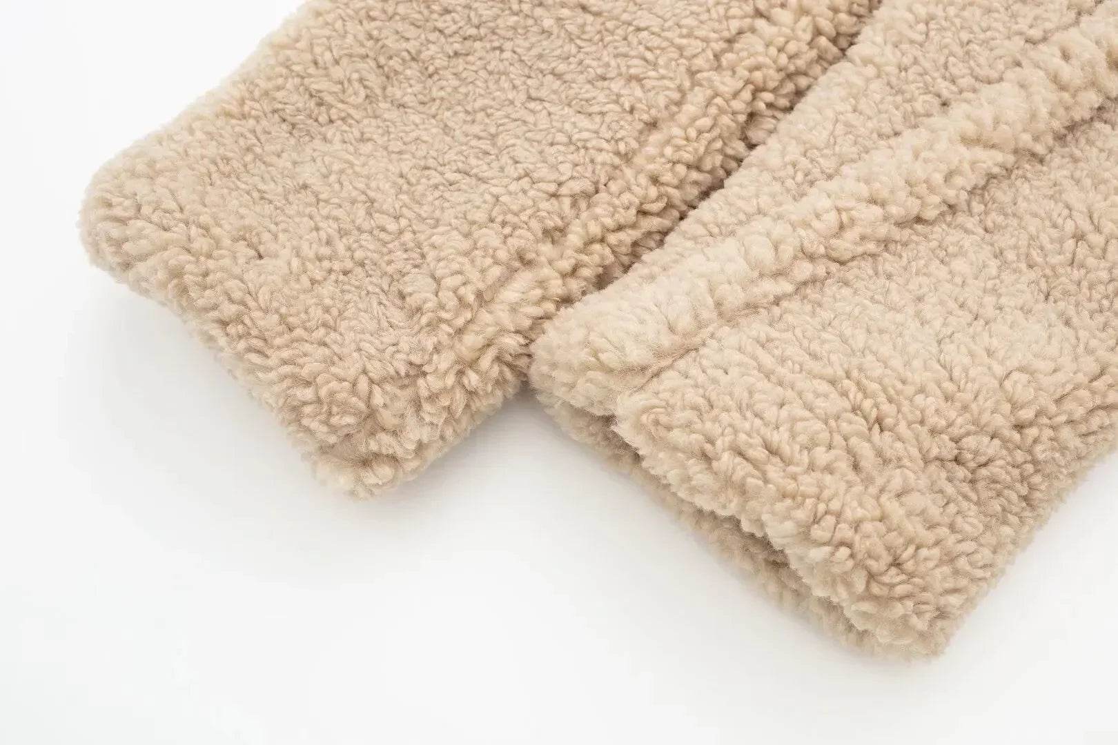 Women’s Double-Breasted Lamb Velvet Coat – Sophisticated & Elegant - MODISH X 