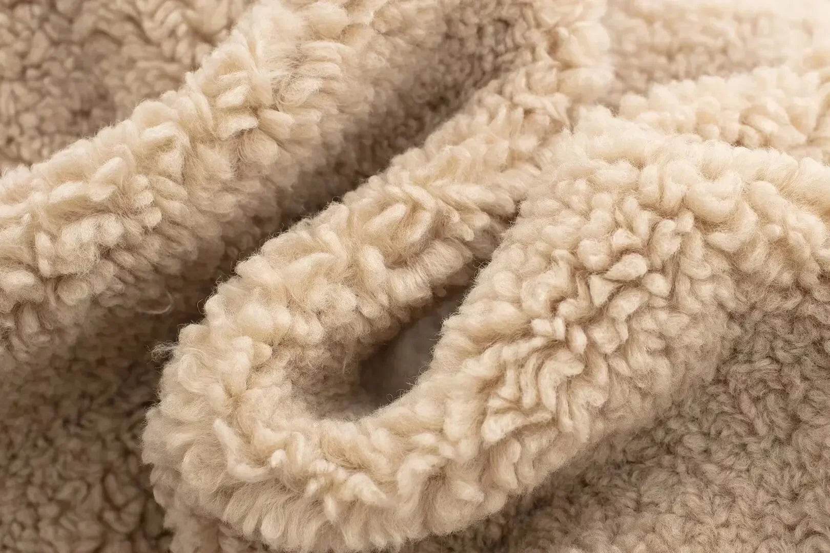 Women’s Double-Breasted Lamb Velvet Coat – Sophisticated & Elegant - MODISH X 