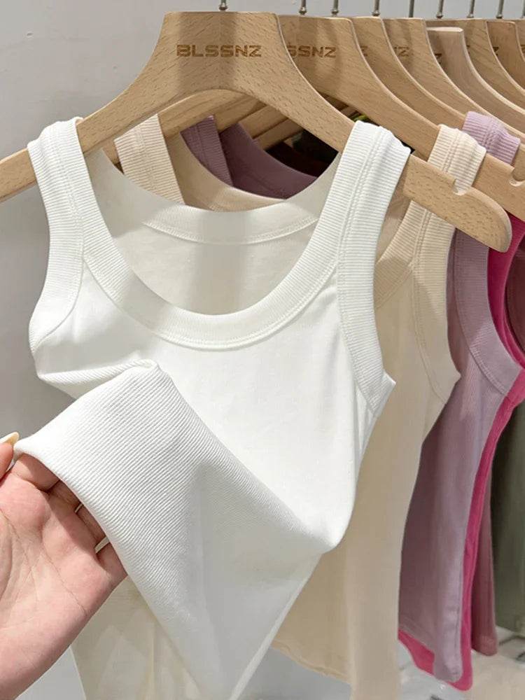 Women’s Summer Camisole Tank – Sexy Soft Cotton Sleeveless Top - MODISH X 