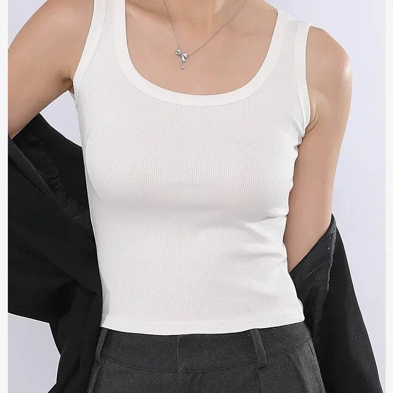 Women’s Summer Camisole Tank – Sexy Soft Cotton Sleeveless Top - MODISH X 