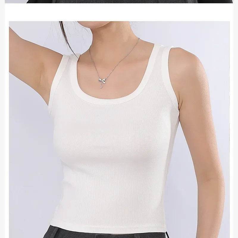 Women’s Summer Camisole Tank – Sexy Soft Cotton Sleeveless Top - MODISH X 