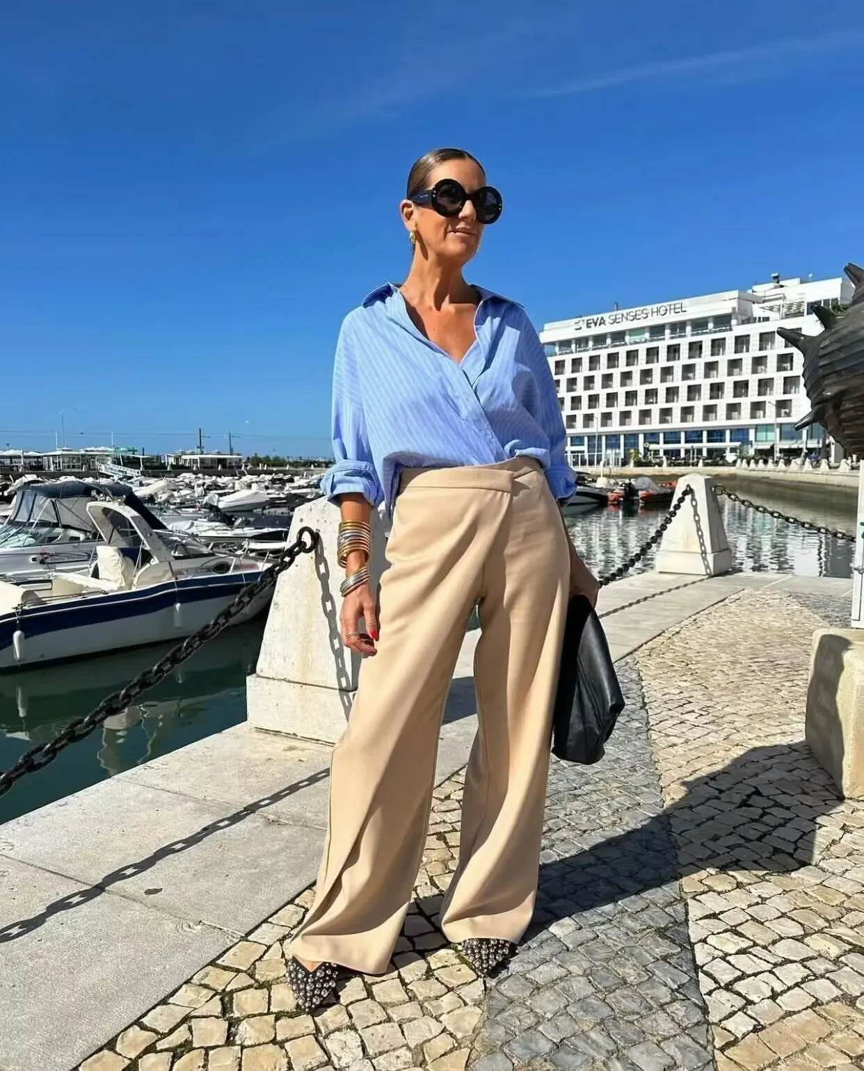 Women’s Chic Solid Wide-Leg Pants – Stylish & Elegant - MODISH X 
