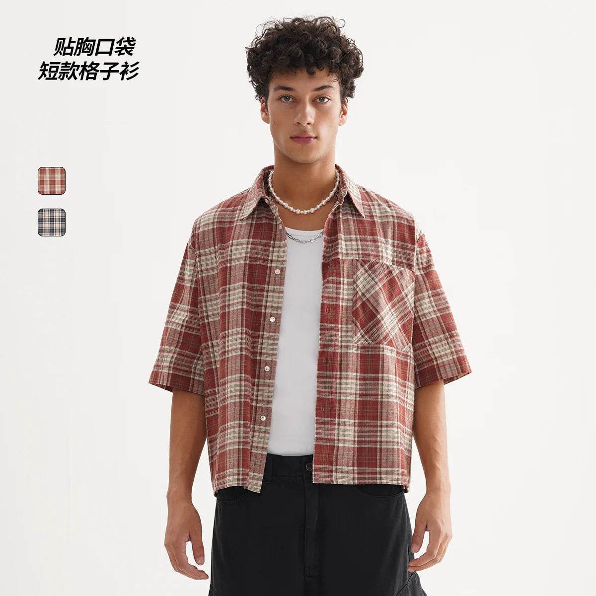 Men’s High-Quality Loose Checkered Shirt – Perfect for Summer Style - MODISH X 