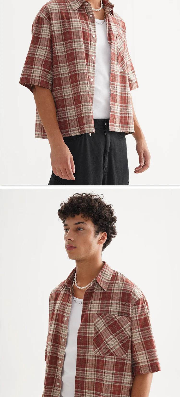 Men’s High-Quality Loose Checkered Shirt – Perfect for Summer Style - MODISH X 