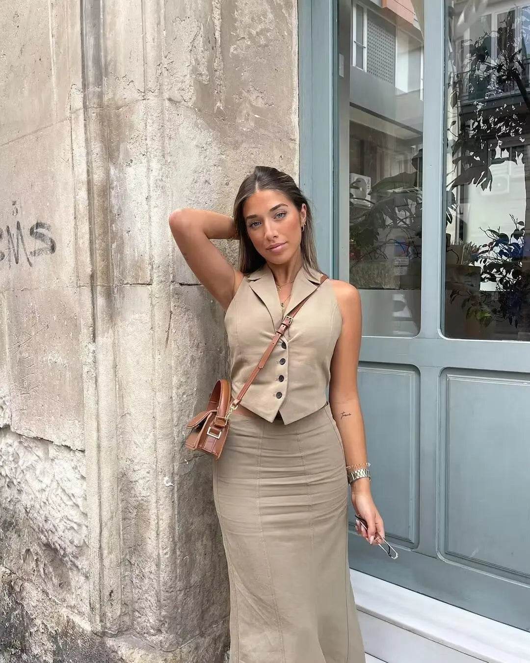Women’s Summer Turndown Collar Lace-Up Vest – Chic & Comfy Fit - MODISH X 