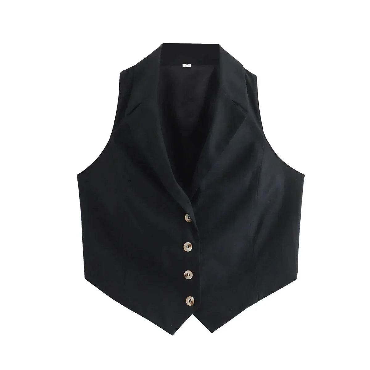 Women’s Summer Turndown Collar Lace-Up Vest – Chic & Comfy Fit - MODISH X 
