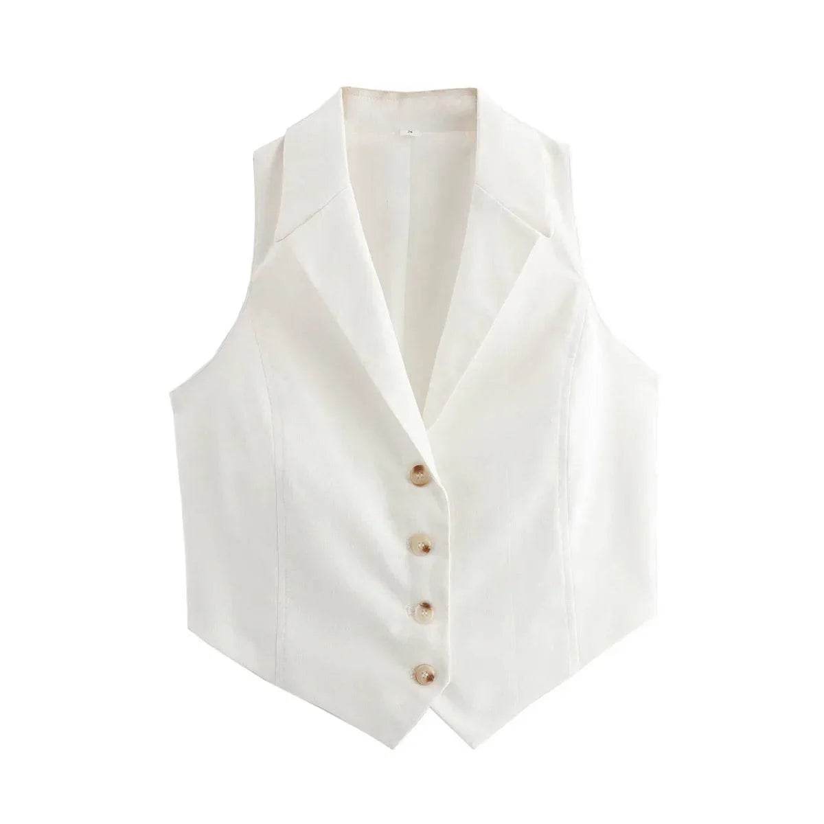 Women’s Summer Turndown Collar Lace-Up Vest – Chic & Comfy Fit - MODISH X 