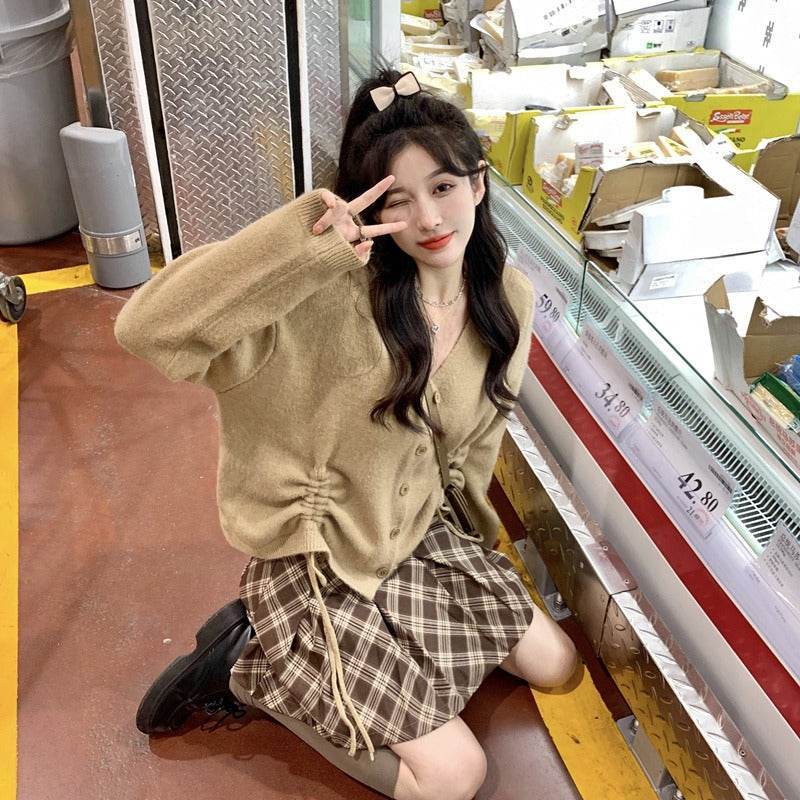 Women’s Plaid Brown High Waist Skirt – Preppy Summer Style - MODISH X 