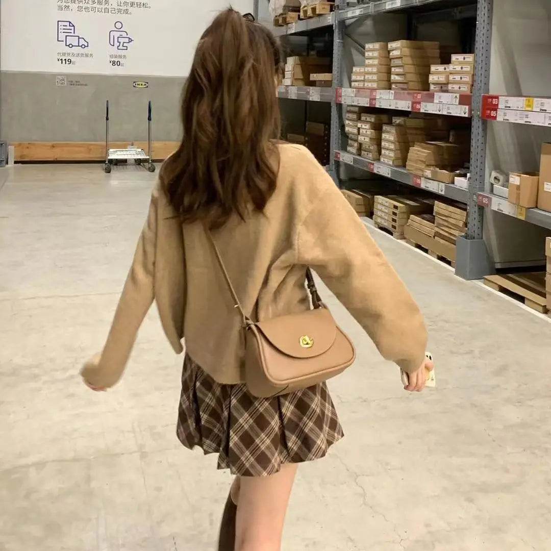 Women’s Plaid Brown High Waist Skirt – Preppy Summer Style - MODISH X 