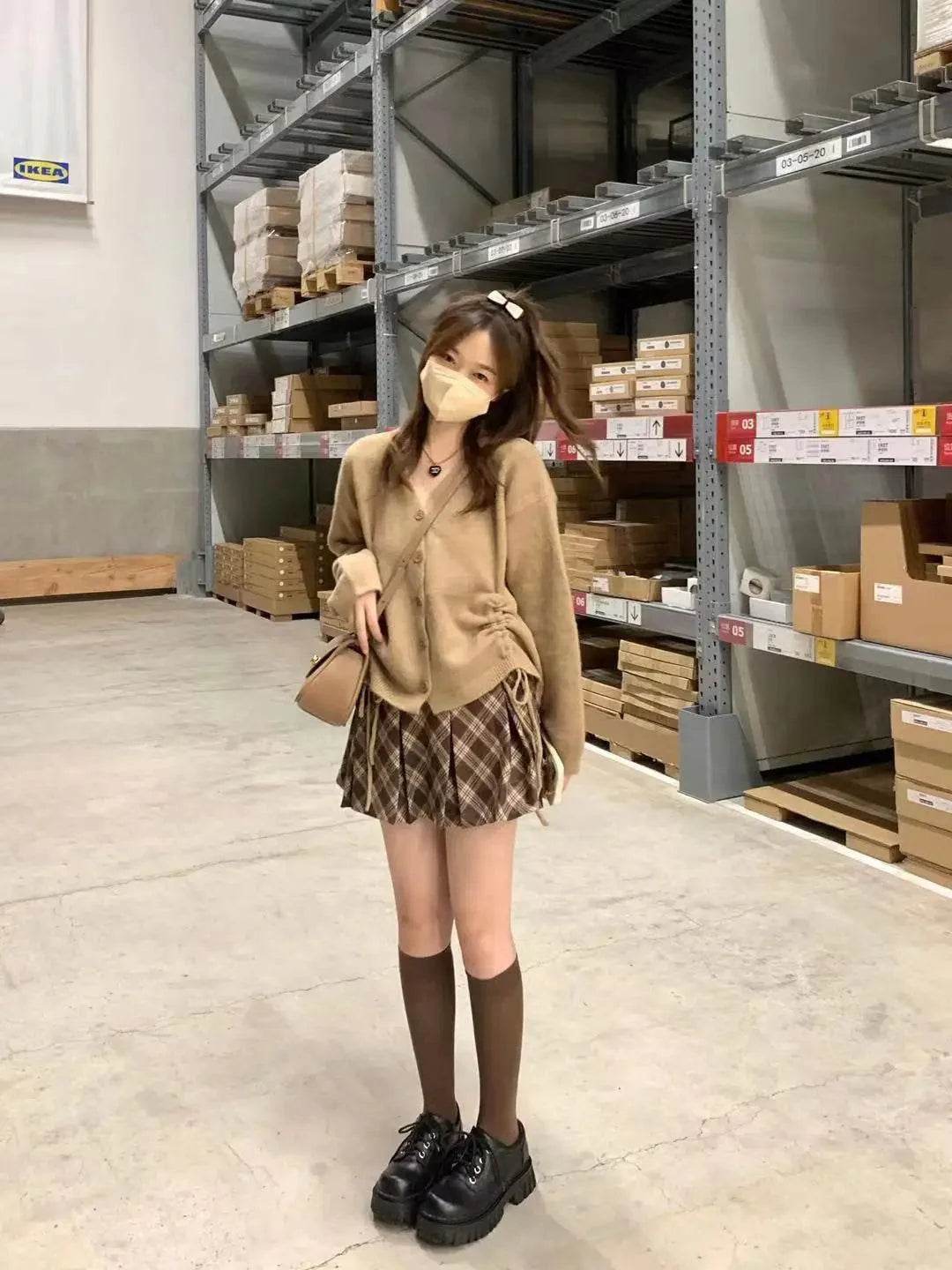 Women’s Plaid Brown High Waist Skirt – Preppy Summer Style - MODISH X 