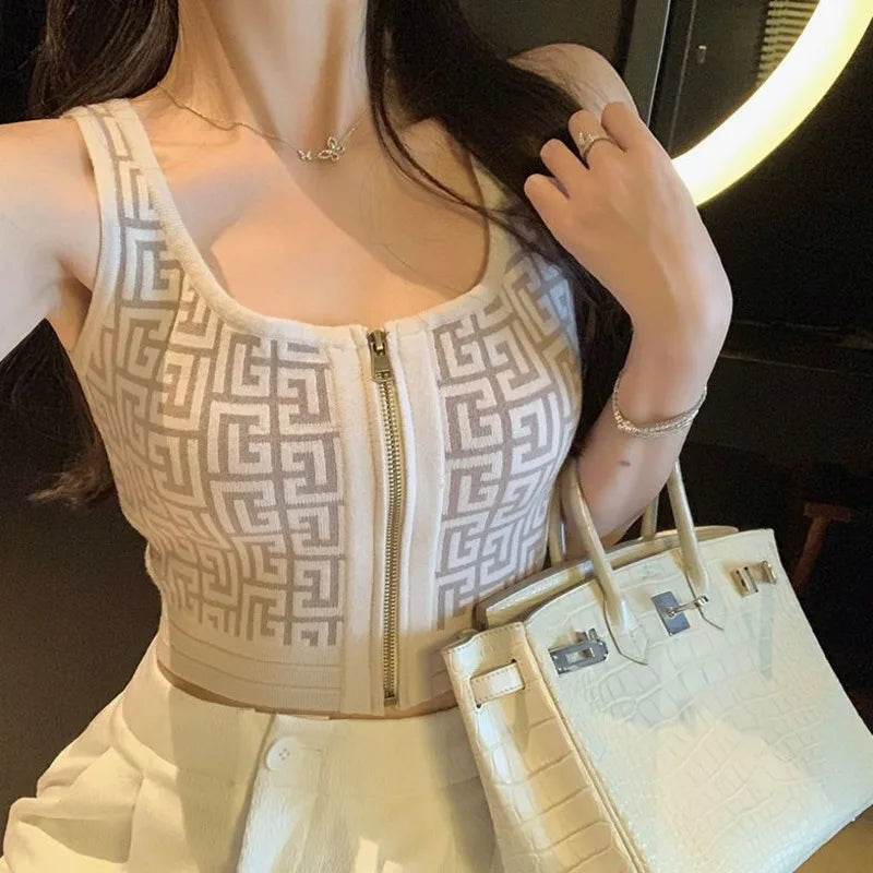 Women’s Sexy Geometric Print Tank Top – Trendy Summer Style - MODISH X 