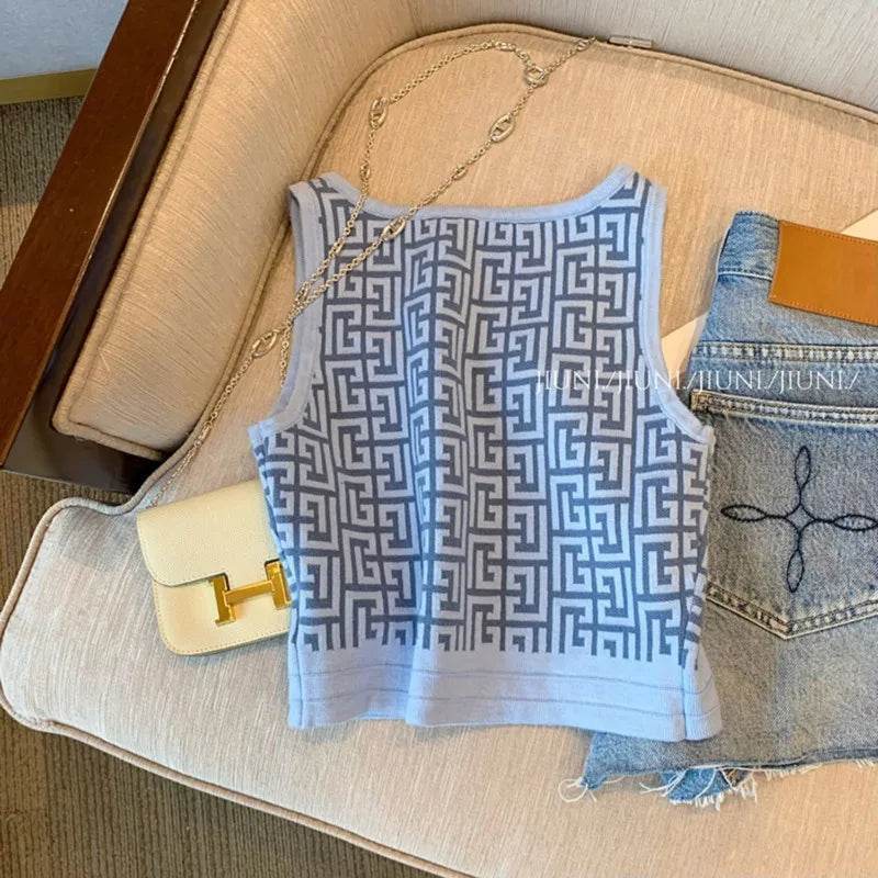Women’s Sexy Geometric Print Tank Top – Trendy Summer Style - MODISH X 