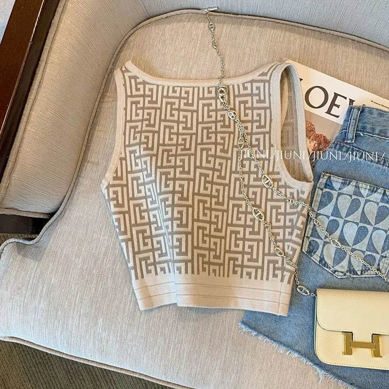 Women’s Sexy Geometric Print Tank Top – Trendy Summer Style - MODISH X 