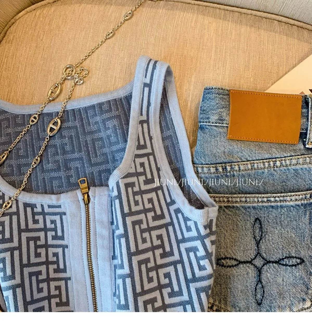 Women’s Sexy Geometric Print Tank Top – Trendy Summer Style - MODISH X 