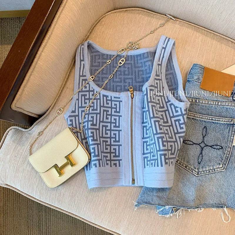 Women’s Sexy Geometric Print Tank Top – Trendy Summer Style - MODISH X 