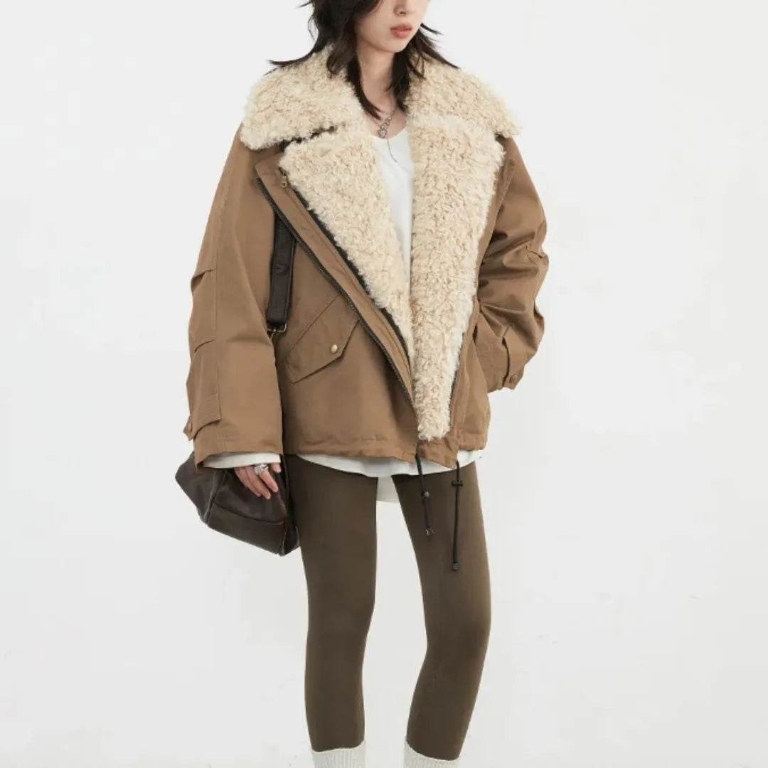 Women’s Streetwear Loose Fit Motorcycle Coat – Edgy & Trendy - MODISH X 