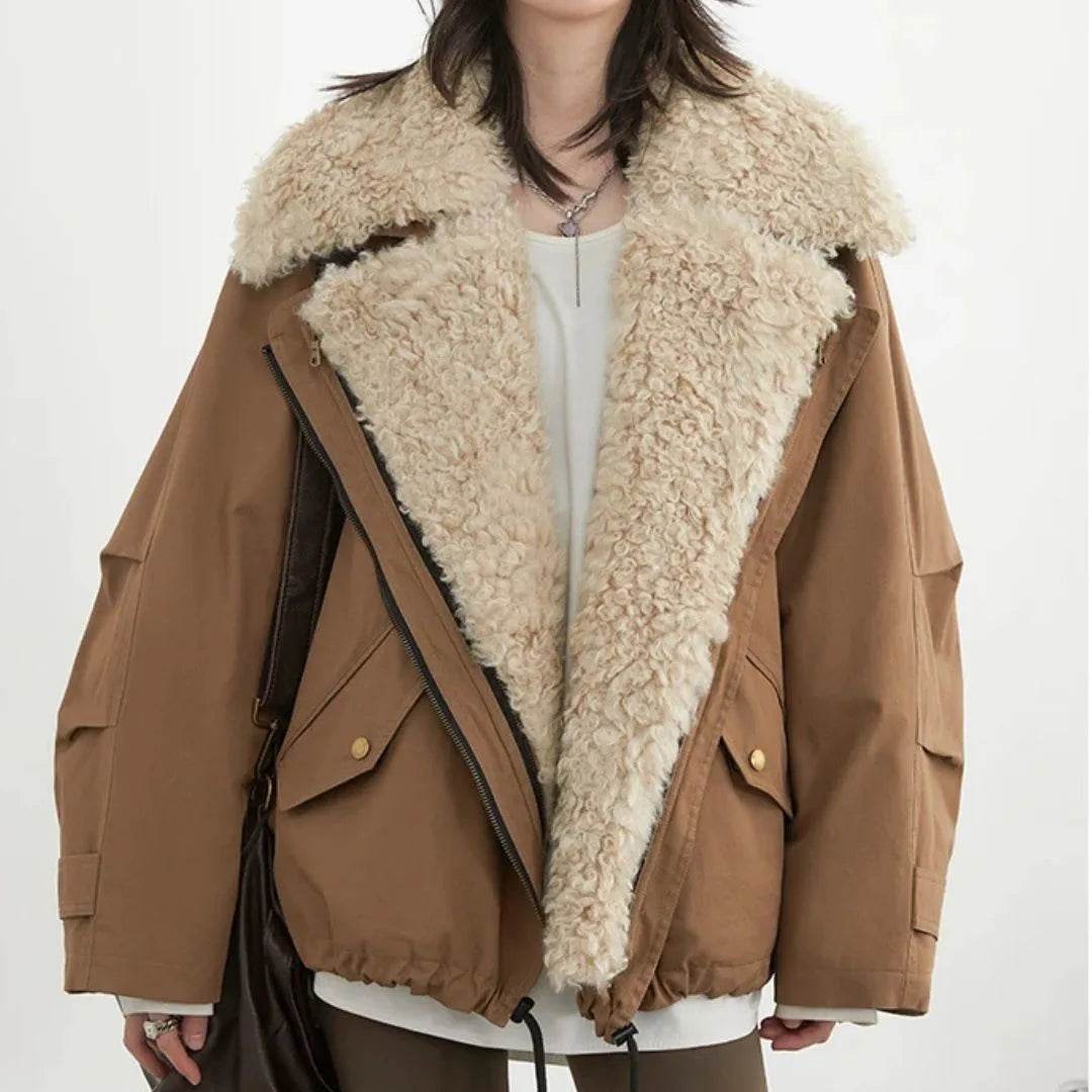 Women’s Streetwear Loose Fit Motorcycle Coat – Edgy & Trendy - MODISH X 