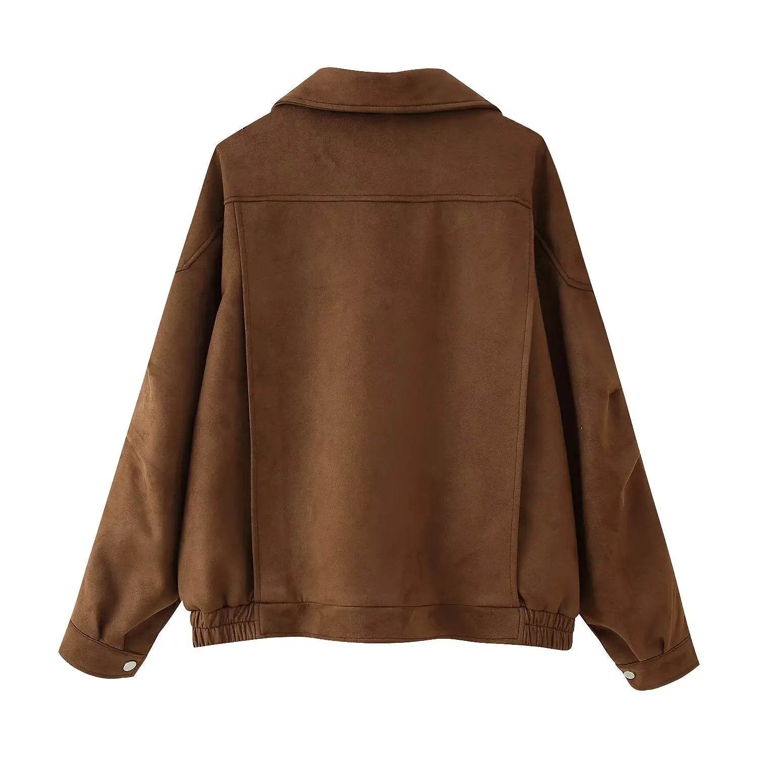 Women’s Vintage Suede-Look Jacket – Elegant, Soft & Stylish - MODISH X 