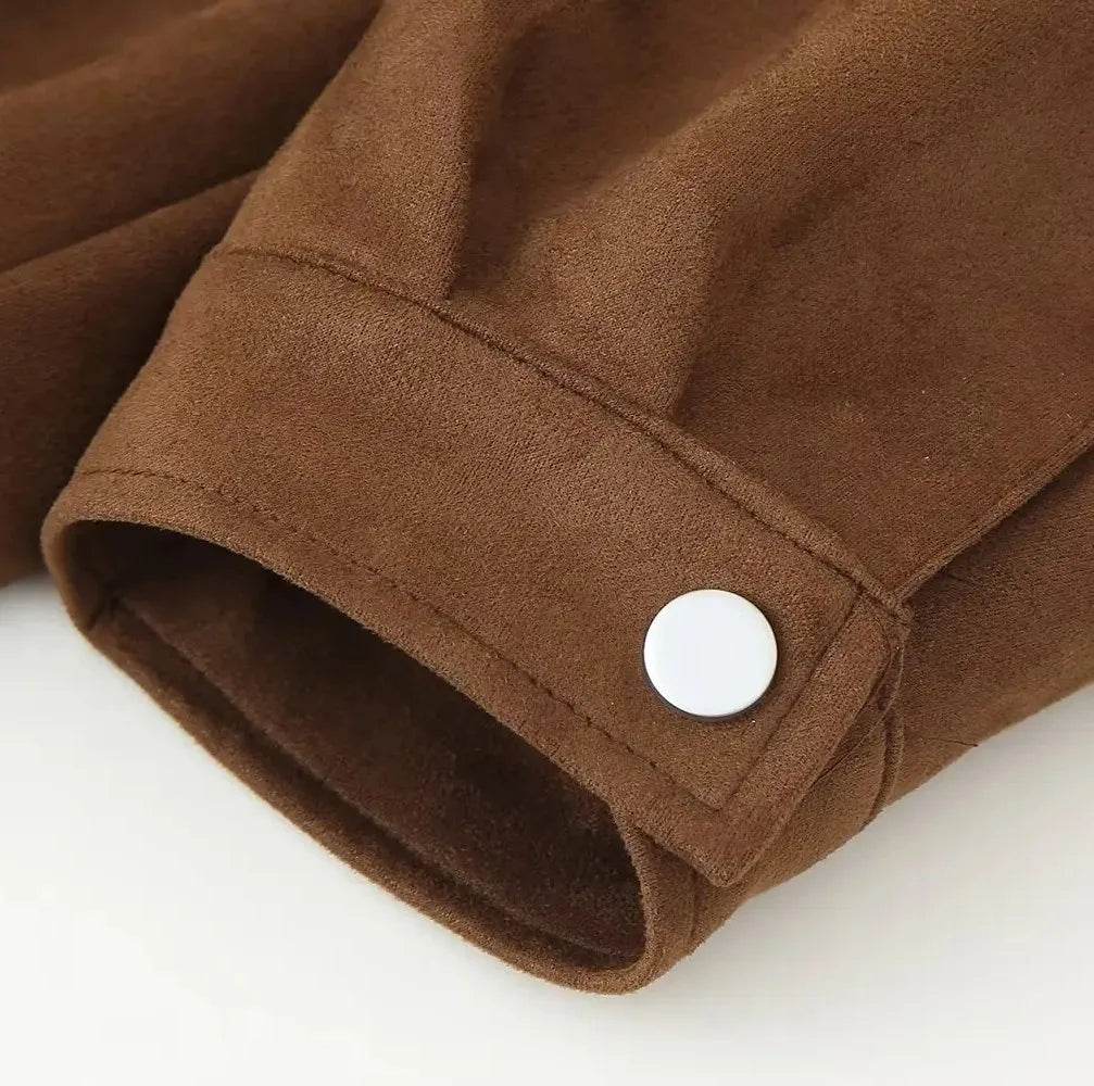 Women’s Vintage Suede-Look Jacket – Elegant, Soft & Stylish - MODISH X 