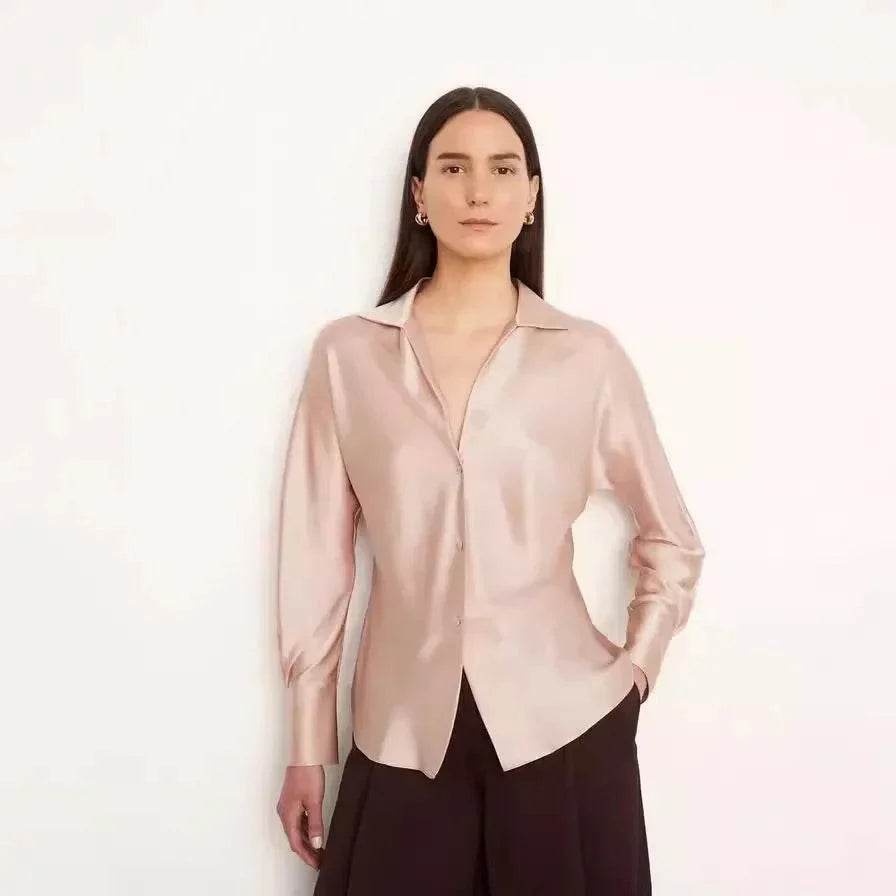 Women’s Nanfu True Silk V-Neck Shirt – Slimming Summer Fit - MODISH X 