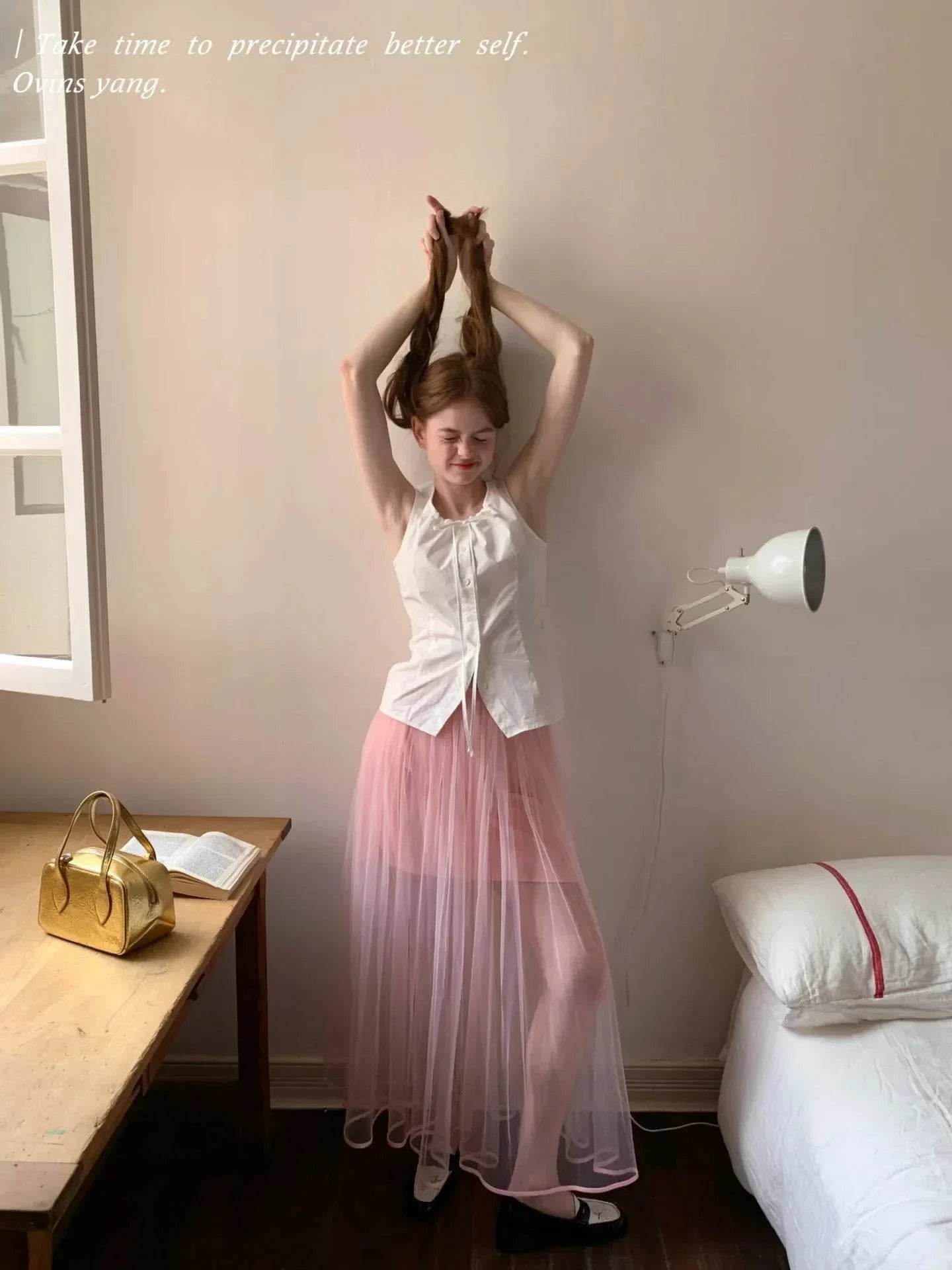 Women’s Ovinsyang Tulle Midi Skirt – Elegant A-Line Summer Look - MODISH X 
