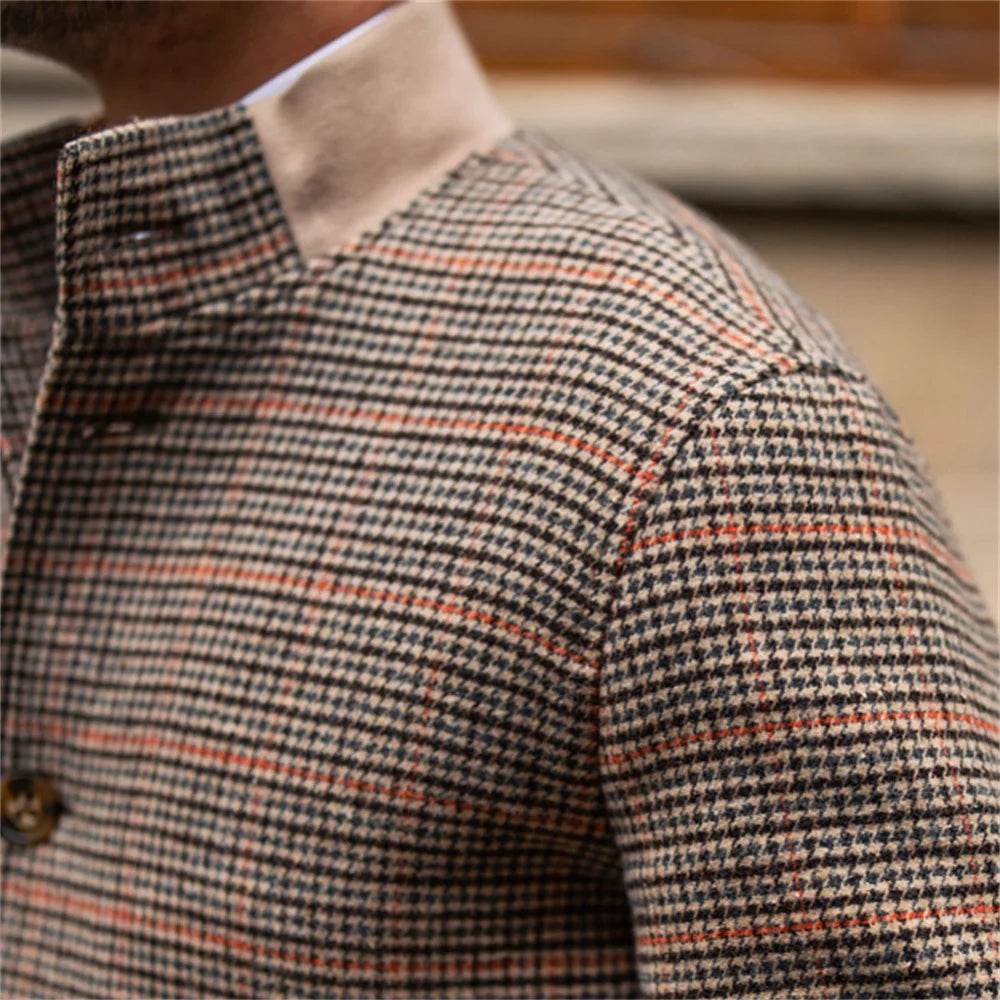 Men’s Cropped Tweed Bomber Jacket – A Stylish Slim-Fit Coat for Winters - MODISH X 