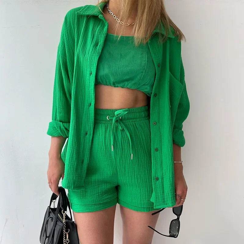 Women’s High Street Solid Two-Piece Tracksuit Set with Pockets - MODISH X 