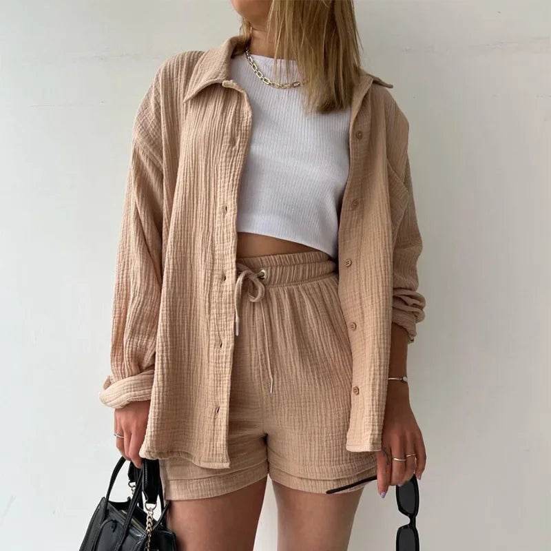 Women’s High Street Solid Two-Piece Tracksuit Set with Pockets - MODISH X 