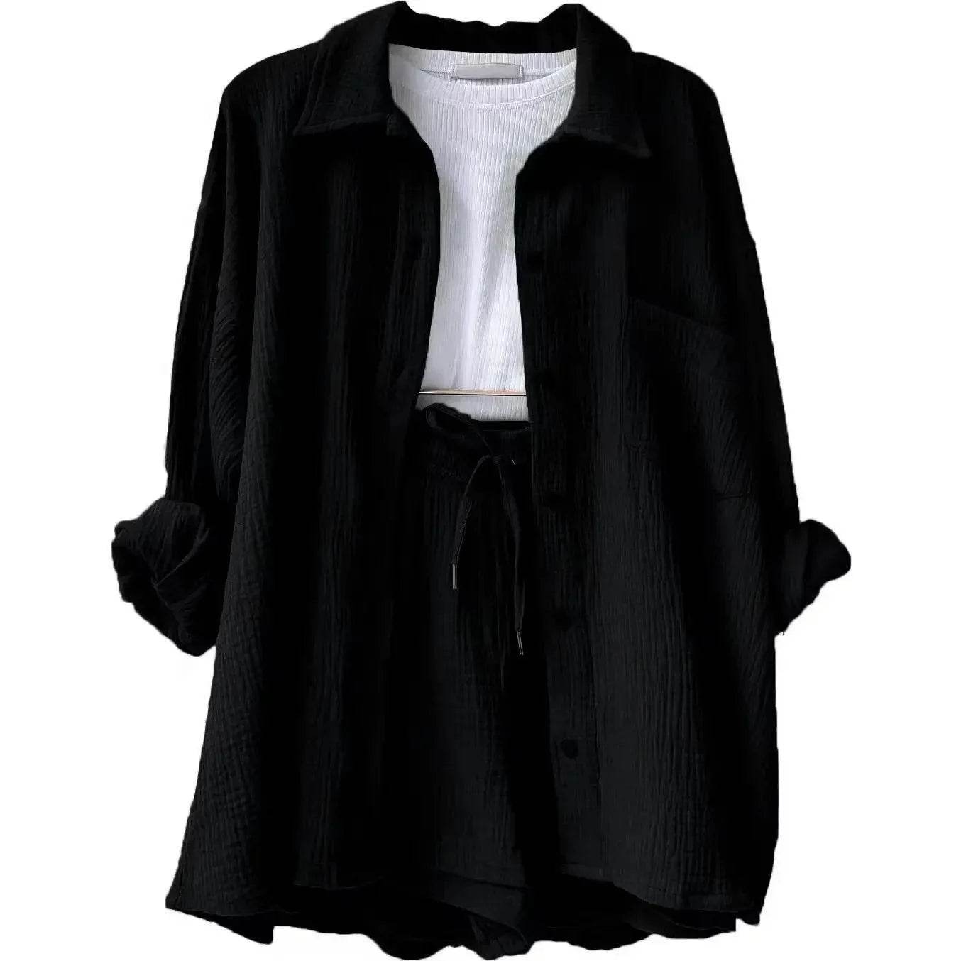 Women’s High Street Solid Two-Piece Tracksuit Set with Pockets - MODISH X 