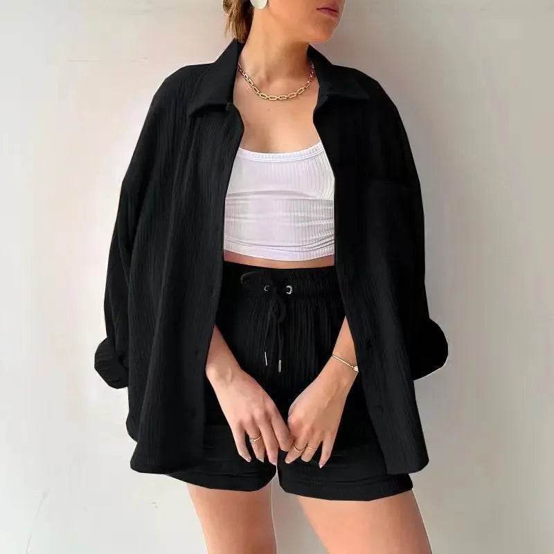 Women’s High Street Solid Two-Piece Tracksuit Set with Pockets - MODISH X 