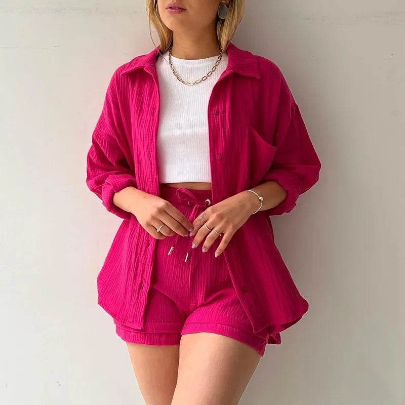 Women’s High Street Solid Two-Piece Tracksuit Set with Pockets - MODISH X 