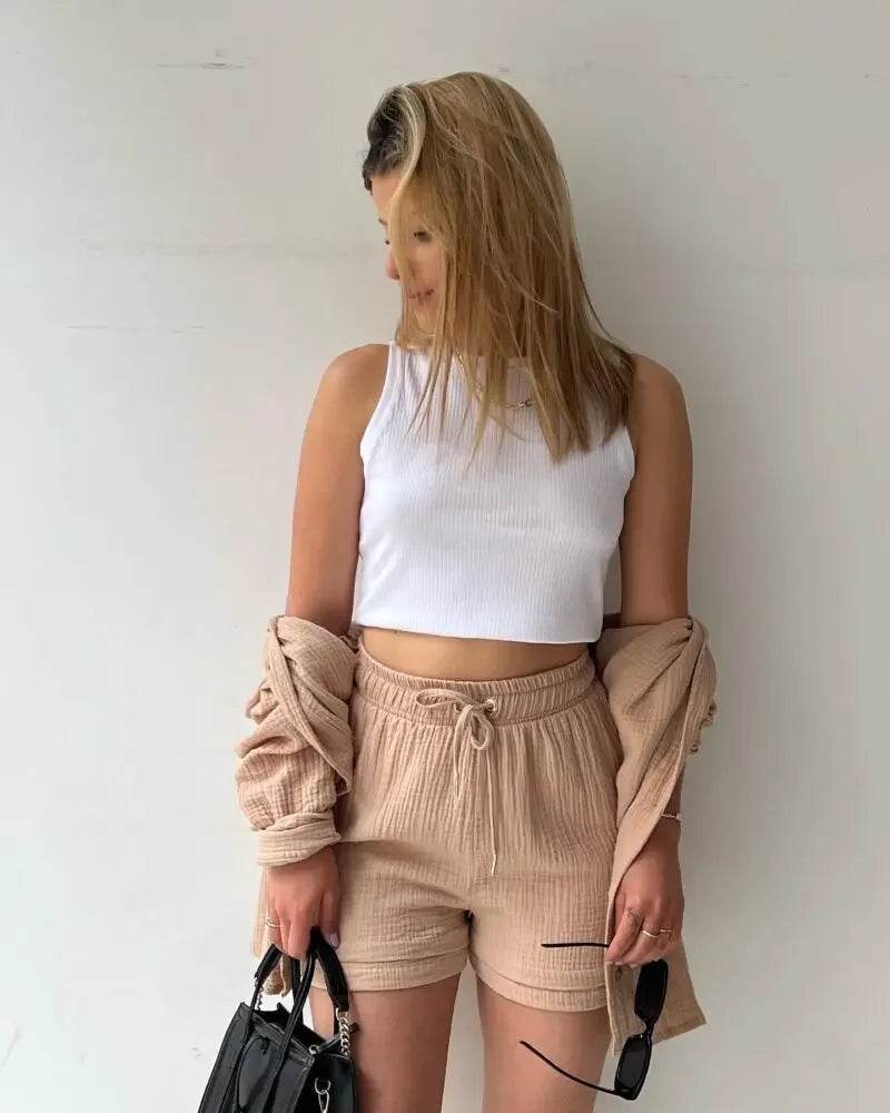 Women’s High Street Solid Two-Piece Tracksuit Set with Pockets - MODISH X 