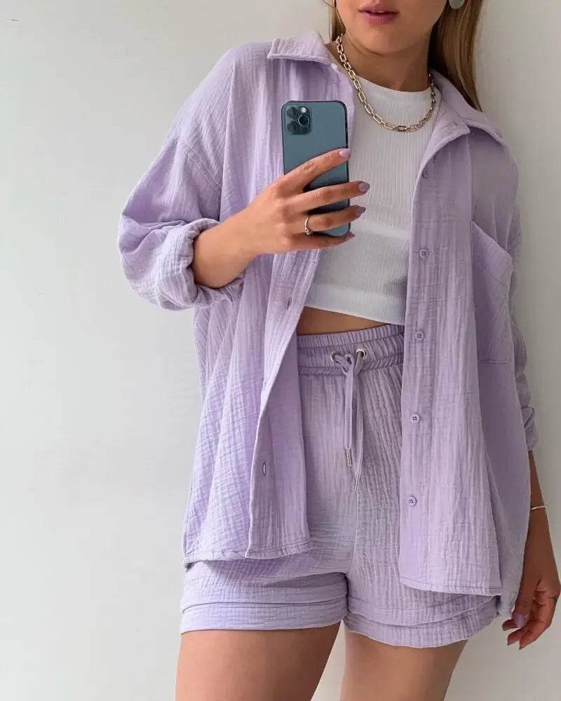 Women’s High Street Solid Two-Piece Tracksuit Set with Pockets - MODISH X 
