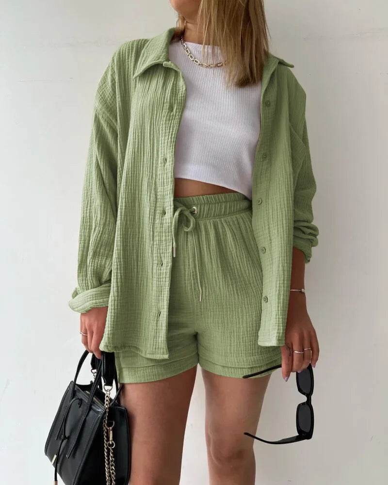 Women’s High Street Solid Two-Piece Tracksuit Set with Pockets - MODISH X 
