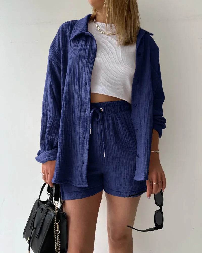 Women’s High Street Solid Two-Piece Tracksuit Set with Pockets - MODISH X 